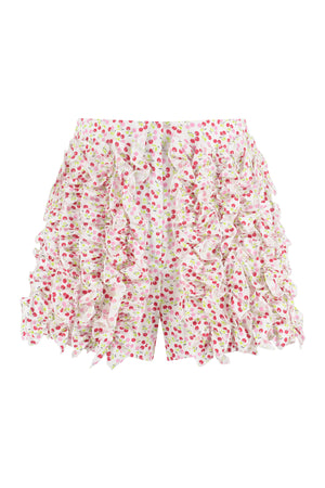 Printed cotton shorts-0